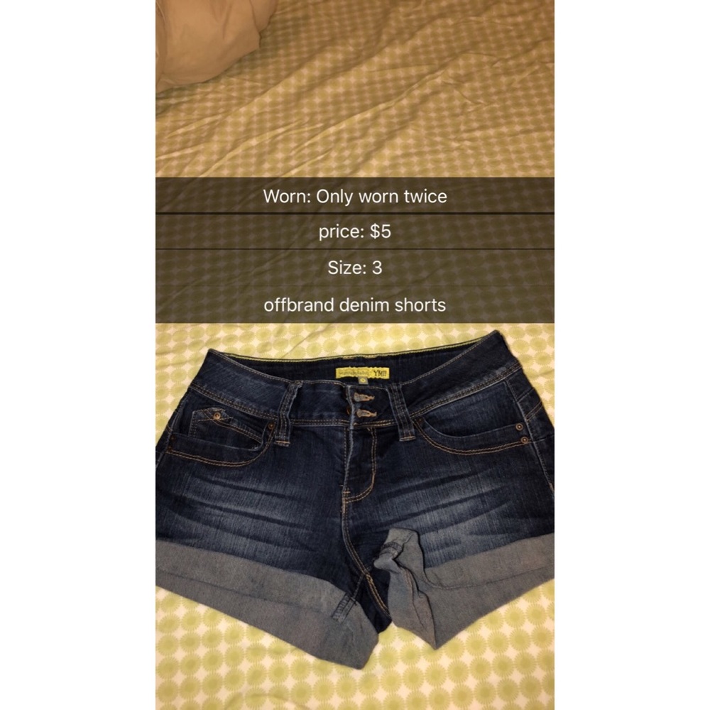 Dark blue denim shorts